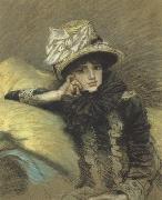 Pastel Portraits such as Berthe and his La Femme a Paris series represent Tissot's final works before his religious conversion (nn01)